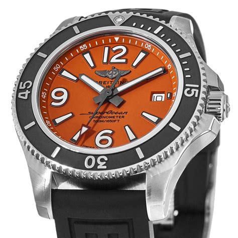 breitling superocean black orange strap|breitling rubber strap with deployment.